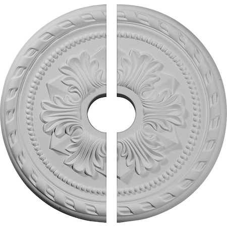 Ekena Millwork Palmetto Ceiling Medallion, Two Piece (Fits Canopies up to 5"), 20 7/8"OD x 3 5/8"ID x 1 5/8"P CM20PM2